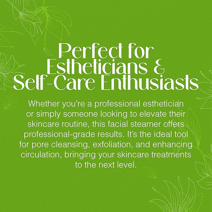 3-in-1 Facial Steamer with High Frequency, 3 Electrodes, 5 Diopter Magnifying Lamp, Silent Timer & Aromatherapy