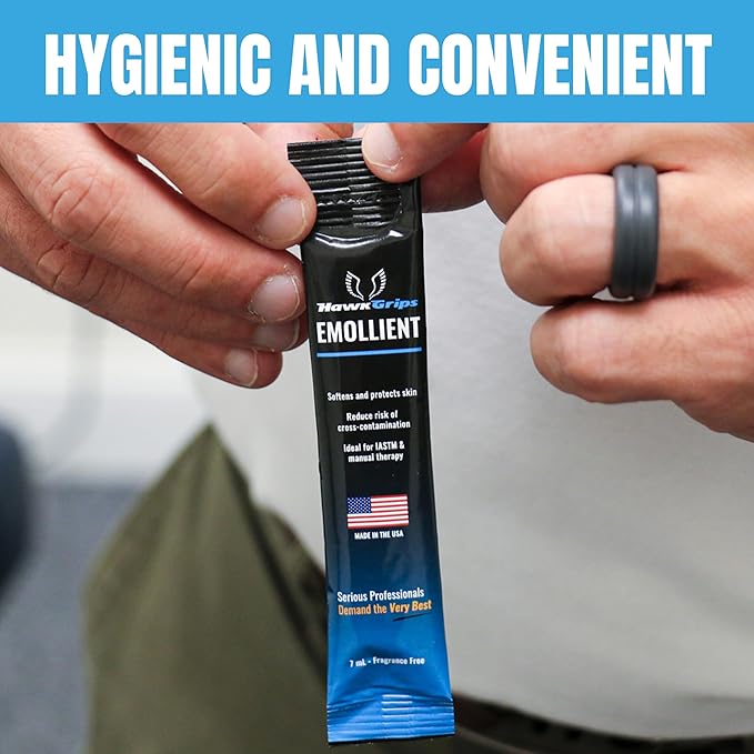 Massage Cream Emollient - Oil-Based Deep & Soft Tissue Application, Physical Body & Muscle Therapy, Safe Ingredients, Hands & Tools Use - Vanilla Scent, 36 Single-Use Packets (7ml)