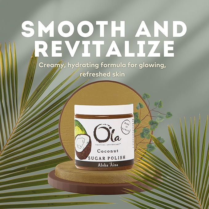 Ola Tropical Apothecary Coconut Sugar Polish with Pure Tropical Oils and Plant Extracts - 11.6 Oz