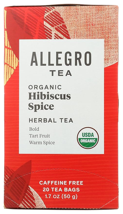 Allegro Tea, Organic Hibiscus Spice Tea Bags, 20 ct