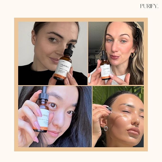 Purify 20% Vitamin C Serum - with Vitamin E & Ferulic Acid - Anti Aging - Brightening Face Serum - Pure Vit C for Dark Spots Correcting, Uneven Skin Tone, Wrinkles, Glow - 1 fl oz.