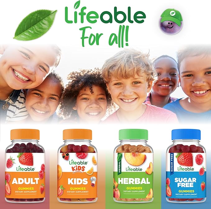 Lifeable Kids Biotin Gummies | 5,000mcg | Great Tasting Natural Flavor Biotin Supplement | Vegan Non GMO Hair Gummies | for Hair Skin and Nails | 90 Gummies