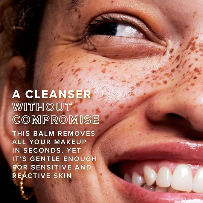 Farmacy Makeup Remover Cleansing Balm - Clearly Clean Sensitive Skin Makeup Remover + Oil Based Cleanser - Gentle Exfoliating Double Cleanser - Melts From Balm to Milky Lather - Fragrance Free (12ml)