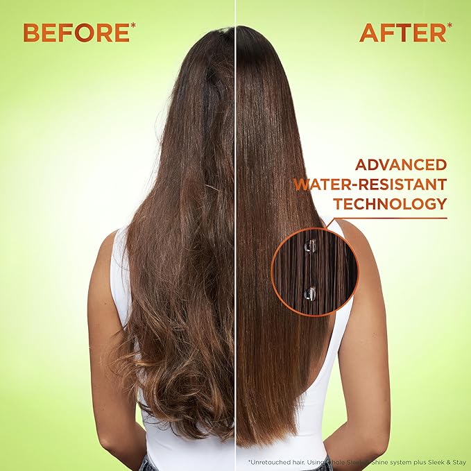 Garnier Fructis Sleek and Shine Sleek and Stay Hair Serum for Frizzy, Dry Hair, Heat Protectant Formulated with Alpha Silane, 1.7 Fl Oz