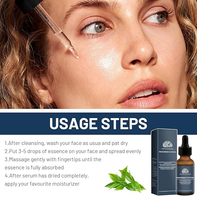 2 PCS Paracress Facial Oil, Paracress Serum,Paracress Facial Oil Organic, Paracress Facial Serum Organic,Paracress Extract Face Oil,Smooth Wrinkles Fine Lines Oil Face 30ml, 1.0 oz