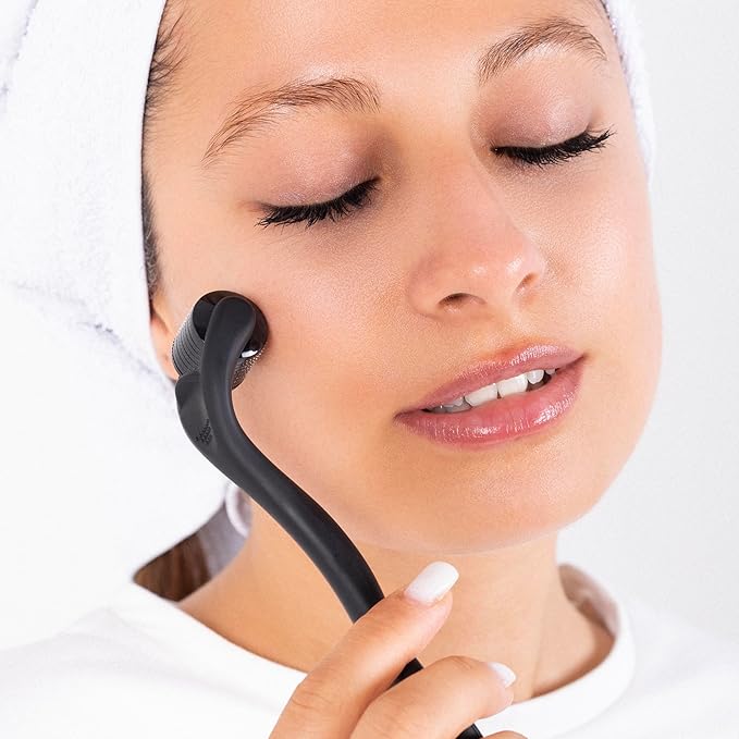 Derma Roller for Body, Hair and Sculp, 540 Titanium Microneedle Dermal Skincare, Microneedling Roller for Men and Women with Storage Case