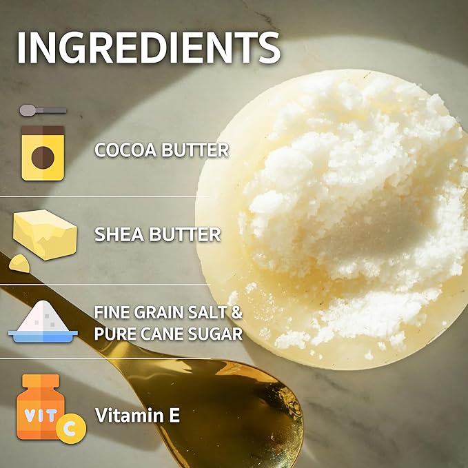 Body Polish, 8oz. - Ocean Mist Scented Body Scrub Exfoliator for Women, Exfoliating Sugar Scrub To Lotion Moisturizer, Gentle Exfoliant for Dry and Sensitive Skin, Handmade in USA