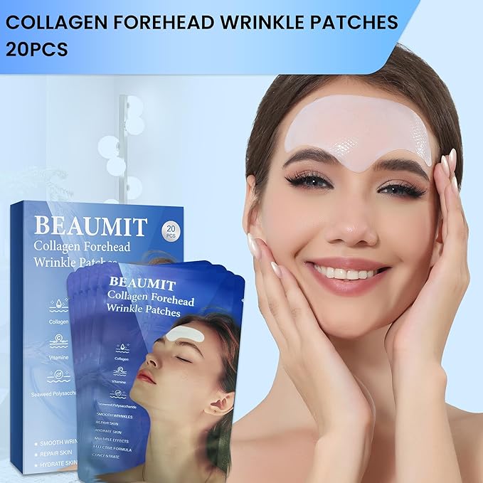 Forehead Wrinkle Patches 20 PCS, Anti Wrinkle Patches With Collagen, Vitamin, Forehead Wrinkles Treatment For Smoothing & Softening Fine Lines (transparent)