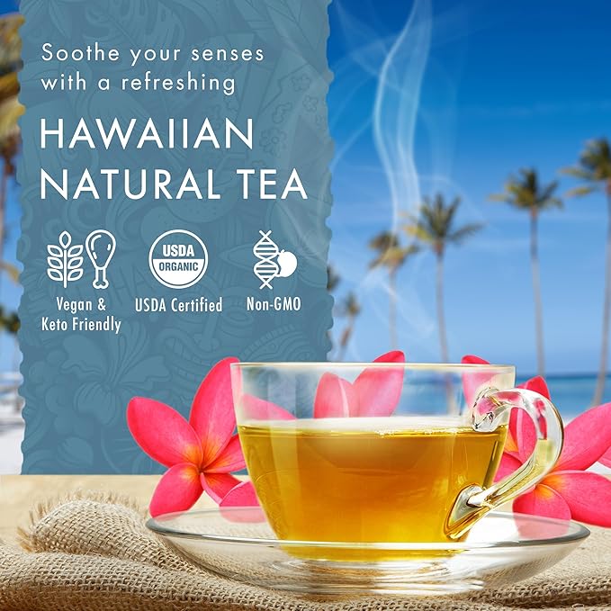 Hawaiian Natural Tea Organic Maui Lavender Earl Grey Tea Bags - Premium Black Tea - Antioxidant Rich - 120 Tea Bags