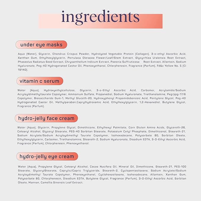 SpaLife Complete Vitamin C Skin Care Variety Bundle - Nourishing Under Eye Patches, Revitalizing Face & Eye Cream, and Potent Facial Serum for Youthful Radiance - Skincare Gift Set for Dry Skin