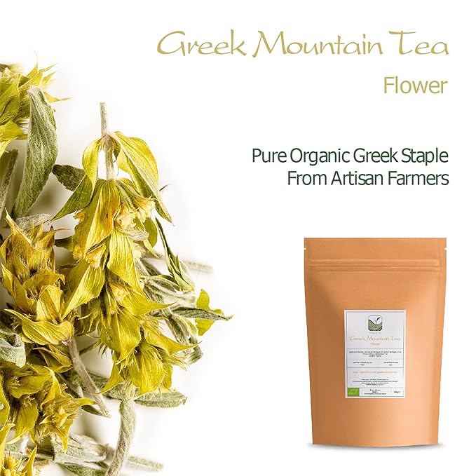 Greek Mountain Tea Organic Handpicked - Ironwort Herbal Tea Mt Olympus Greece - Sideritis Scardica Shepherd's Greek Teas Mountain Tea From Greece - Greek Teas Mountain Greek Tea Organic Greek Tea
