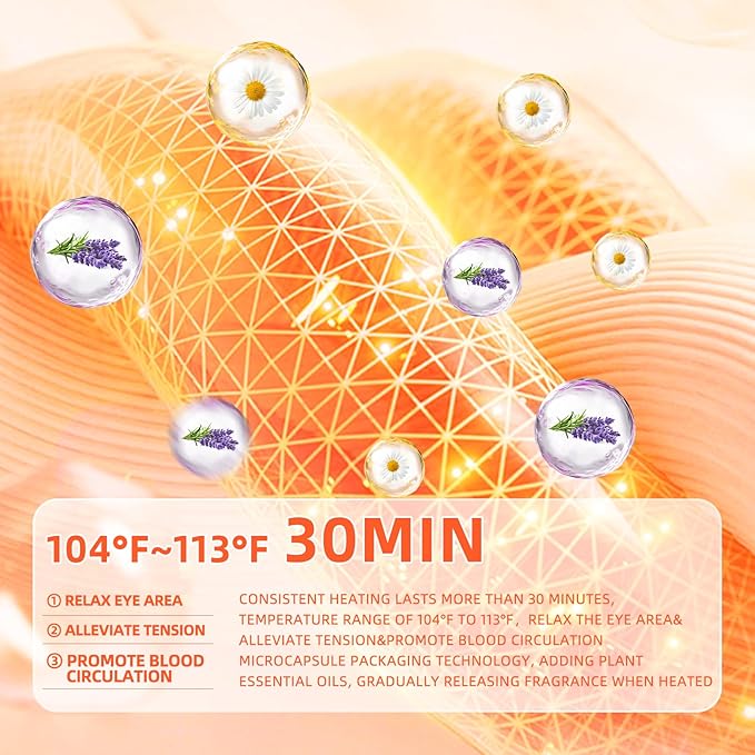 steam Eye mask for Dry Eyes,self-Heating Eye mask for Sleeping,SPA,Relief Stress and Eye Fatigue (10 pcs, Chamomile)