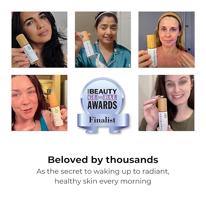 SuperRenew Organic Face Oil | Hydrating Facial Skin Care Products with Bakuchiol, Sea Buckthorn, CoQ10, Squalane | Face Care Moisturizer for Dry Skin, Anti-Aging Oil for Women’s Night Routine (35ml)