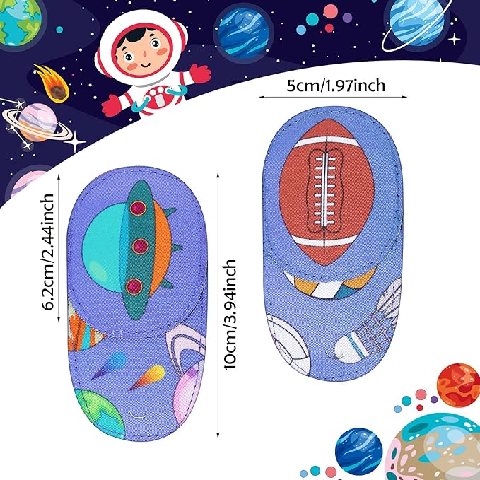 Newcotte 12 Pcs Eye Patch for Kids Toddler Reusable Adjustable Girls Boys Eyepatch for Glasses Left or Right Eye Patch, Assorted Patterns(Dinosaur)
