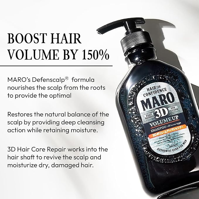 3D Volume Up Shampoo - Achieve 150% More Volume, Improve Scalp, Repair & Strengthen - DHT Blocker for Men, Mens Hair Growth Products, Volumizing Shampoo for Thinning Hair, Gifts For Men