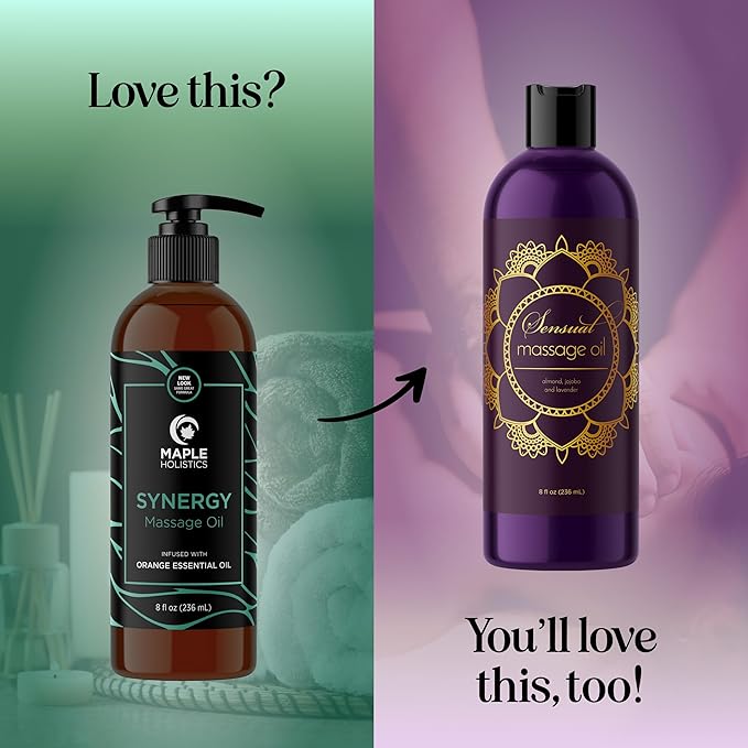 Aromatherapy Massage Oil for Massage Therapy - Refreshing Full Body Massage Oil for Sore Muscles for Pro or Home Use with Relaxing Sweet Almond Oil and Lavender Essential Oil - Non Greasy or Staining