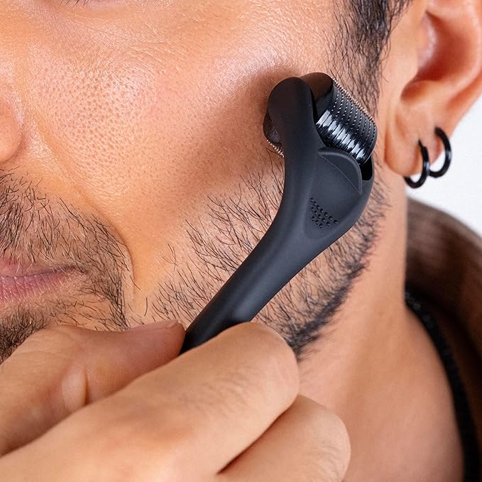 Derma Roller for Body, Hair and Sculp, 540 Titanium Microneedle Dermal Skincare, Microneedling Roller for Men and Women with Storage Case (0.25mm)