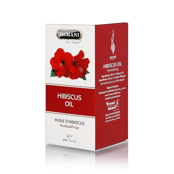 Hemani Hibiscus Oil 30ml 100% Pure- Natural, Cold Pressed, Halal Essential Oil for Skincare, Haircare & Relaxation