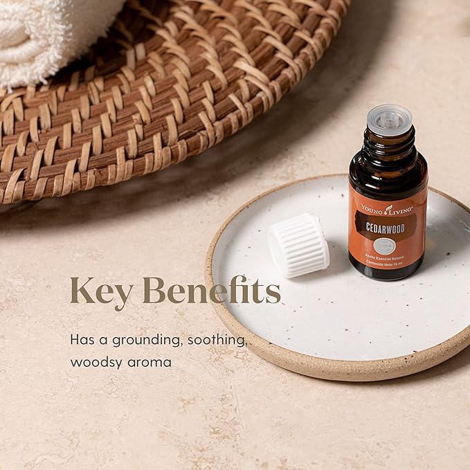 Young Living Cedarwood Essential Oil 15ml, for Healthy Skin, Hair, and Scalp, Unlock the Power of Pure, Calming and Soothing