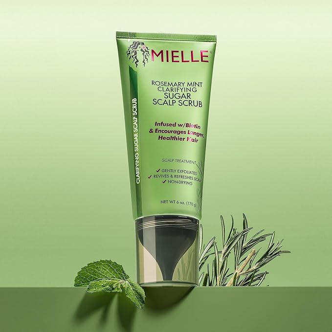Mielle Organics Rosemary Mint Pre-Shampoo Clarifying Sugar Hair Scalp Scrub, 6 Ounce