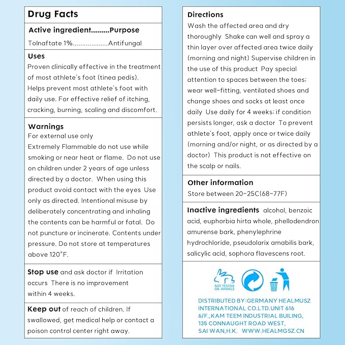 Athletes Foot Treatment, Natural Herbal Athletes Foot Spray for Most Athlete's Foot and Treat Symptoms of Molting, Blisters, Itching and Odor. (2Pcs, Fresh)