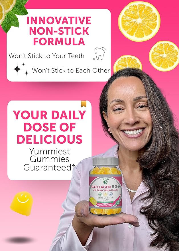 Lunakai USA Made Collagen & Multivitamin Gummies Bundle for Women 50+ – Supports Skin, Hair, Nail, Joint, Heart, Bone & Immune Health – 60ct Each