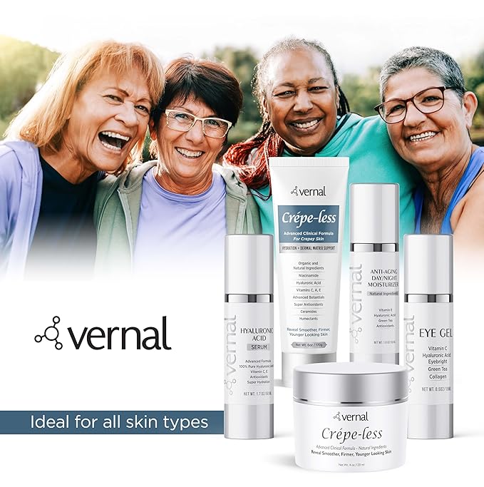 Vernal Anti Wrinkle Eye Cream - Vitamin C and Hyaluronic Acid Infused Collagen Eye Cream, Dark Circle Depuffing Eye Bag Cream for Dark Circles, Puffiness, Under Eye Bags, Crows Feet & Fine Lines
