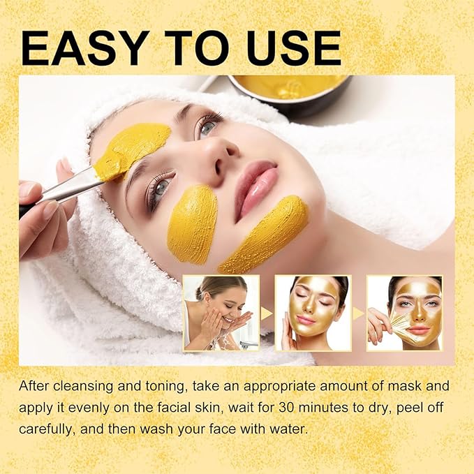 Gold Foil Peel-Off Mask, Peel-Off Anti-Wrinkle Face Mask, 98.4% Gold Face Mask, Remove Blackhead and Deeply Cleans Moisturizing Mask, Golden Peel Off Mask Cleans Pores (1 PCS)