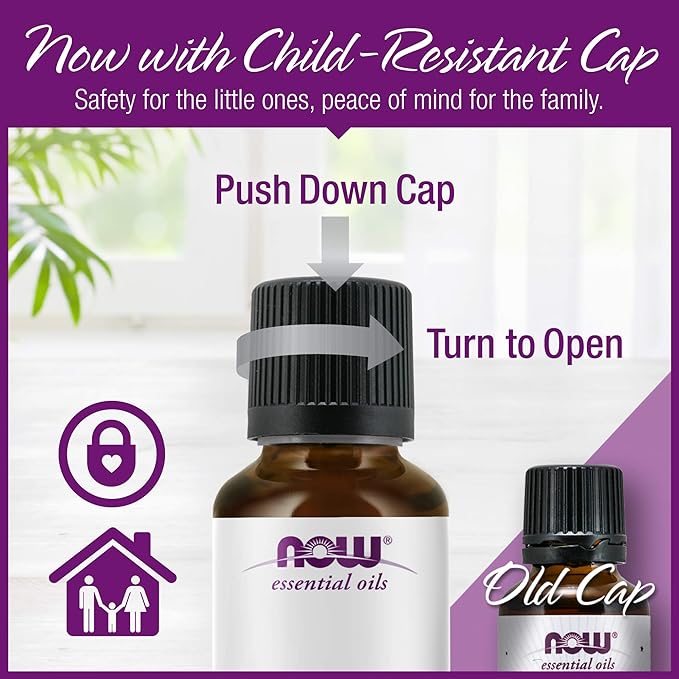 Now Essential Oils, Lemongrass Oil, Uplifting Aromatherapy Scent, Steam Distilled, 100% Pure, Vegan, Child Resistant Cap, 1-Ounce (Pack of 5)