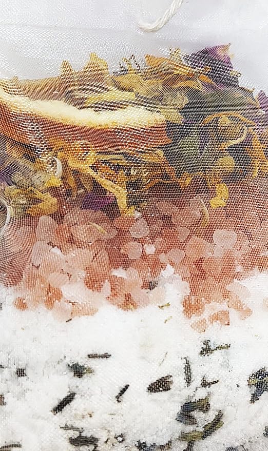 Tub Tea Natural & Organic Floral with Bath Salts- Handmade Herbal Soak for Relaxation & Muscle Relief! Self Soothing Bath Experience! These Tub Tea Herbal Bath Bags Make Great Gifts! (Pack of 1)