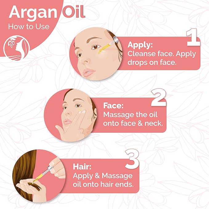 Fatima's Garden Rose Petal Argan Oil - Organic Anti-Aging Moisturizer, 50ml