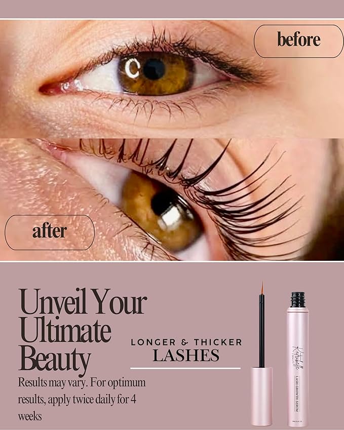 Eyelash Growth Serum: Eyelash Serum To Grow Lashes - Boost Growth Regrowth For Longer, Thicker, Fuller-Looking Lashes - 100% Vegan Formula With Biotin & Peptides 3ML