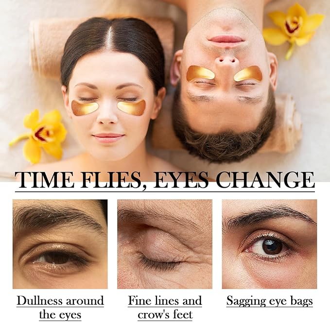 30PCS Lip Mask & Under Eye Patches Skincare Set,Moisturizing Gold Under Eye Masks,Pink Lip Masks Skin Care Set for Lip & Eye Skin