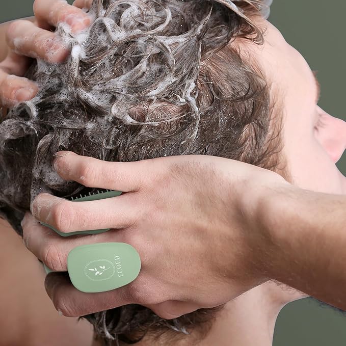 Scalp Massager Shampoo Brush,Scalp Scrubber for Dandruff Removal, Scalp Care Hair Brush Wet & Dry detangler for Men and Women.Suitable for Short Medium Hair(Green)