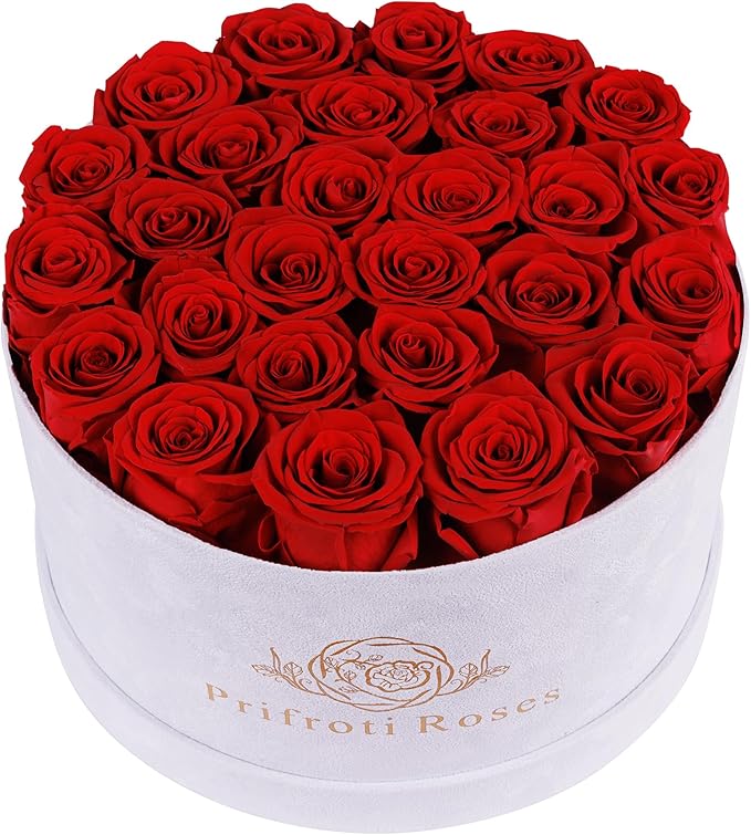 27 Flowers in a Luxury Suede Box, Birthday Gifts for Women, Preserved Flowers, Mothers Day Roses Gift for Mom, Red
