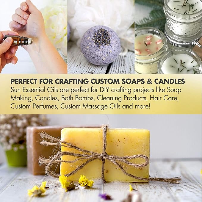 Sun Essential Oils - 16 oz Tea Tree Essential Oil for Skin, Hair, Scalp, Diffuser, Humidifier & Aromatherapy Massage - Scent for DIY Soap, Candle, Shampoo & Lotion Making at Home