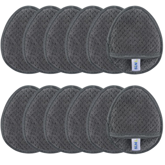 SINLAND Reusable Makeup Remover Pads For Face,Eye,Lips Microfiber Gentle Facial Cleansing Cloths for All Skin Types Friendly for Makeup Remover With Laundry Bag 5.1inchx3.93inch Gray Pack of 12