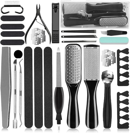 36 in 1 Pedicure Kit, Professional Pedicure Tools Foot Rasp Foot Dead Skin Remover for Home & Salon Care