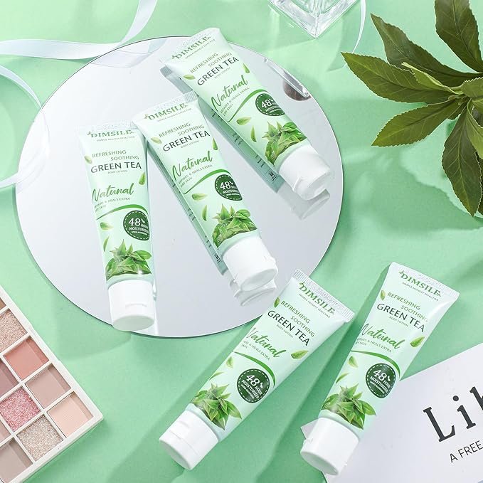 50 Pack Green Tea Travel Size Body Lotion 1 Oz Dry Skin Moisturizer with Flip Cap for Extra Dry Skin, for Inns and Hotels, Airlines, Offices, Gyms and More