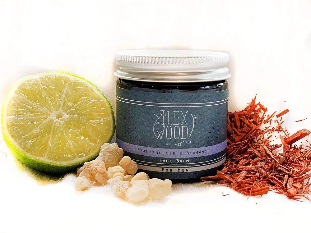 The Ilex Wood - Frankincense and Bergamot Face Balm - 100% Natural, Vegan, Moisturising, Anti Ageing, Wrinkle and Line Reducing Ingredients, Cruelty Free - 60ml (2.03 fl oz)