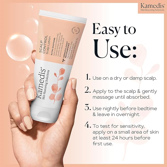 KAMEDIS Moisturizer Leave-On Botanical Scalp Lotion. For Dandruff, Dry, Itchy, Flaky and Sensitive Scalp Skin. Over-Night Head Mask, Parabens Free. 3.38 Fl Oz. (Scalp Lotion (3pk))