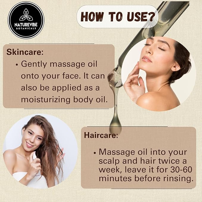 Naturevibe Botanicals Jamaican Black Castor Oil 32 Ounces | 100% Pure and Natural | Great for Skin Care and Hair Care