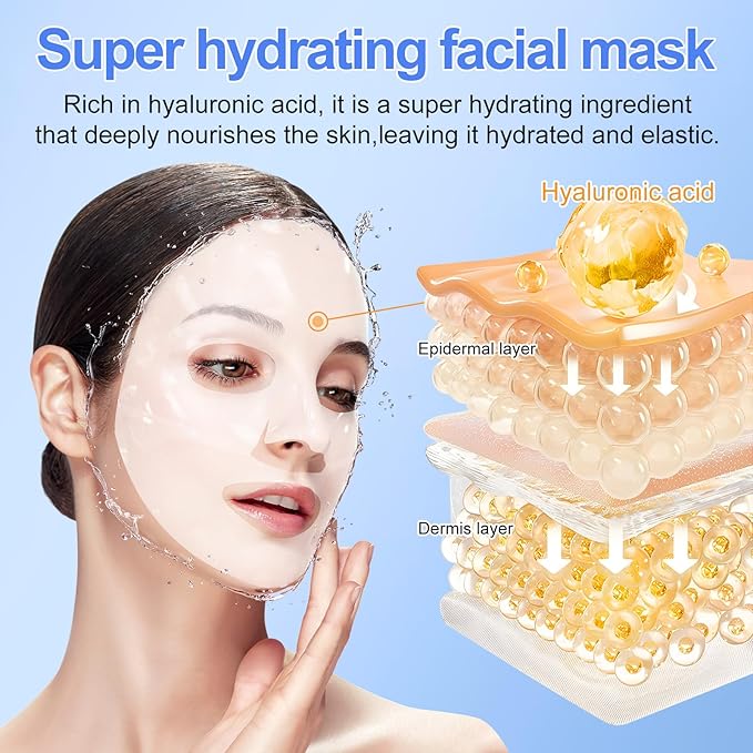 Collagen Face Mask, Deep Collagen Mask Overnight, Anti-Wrinkle Lifting Face Masks Skincare, Hydrating Face Masks Overnight Face Mask Collagen Face Mask for Women, Facial Masks for All Skin Types 6PCS