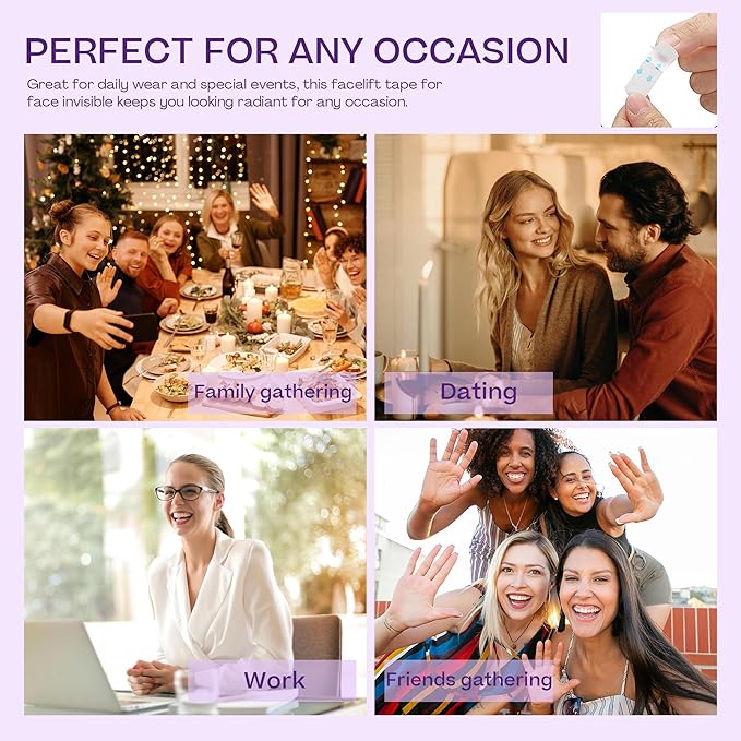 ACADA Face Lift Tape Invisible Instant Face Lifting Tape for Wrinkles, Face Tape Lifting Invisible for Wrinkles and Double Chin with Natural Lift & Youthful Look 80pcs