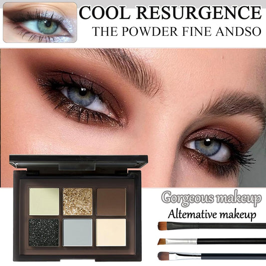 Black Grey Smoky Eyeshadow Palette,15 Colors Matte Shimmer Pigmented Eye Shadow Makeup Palette Set with 3 Eyeshadow Brushes,Glitter Eyeshadow Makeup Palette for Daily Halloween Goth Makeup(I)