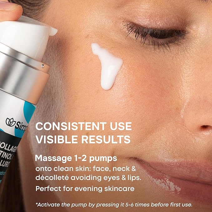 SimplyVital Moisturizer for Neck & Décolleté – With Collagen, Retinol, Peptides & Hyaluronic Acid – Anti-Aging Hydration – Made in USA – 1 fl.oz