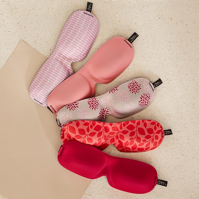 Bucky 40 Blinks No Pressure Eye Mask for Travel & Sleep, Hibiscus Leaf, One Size