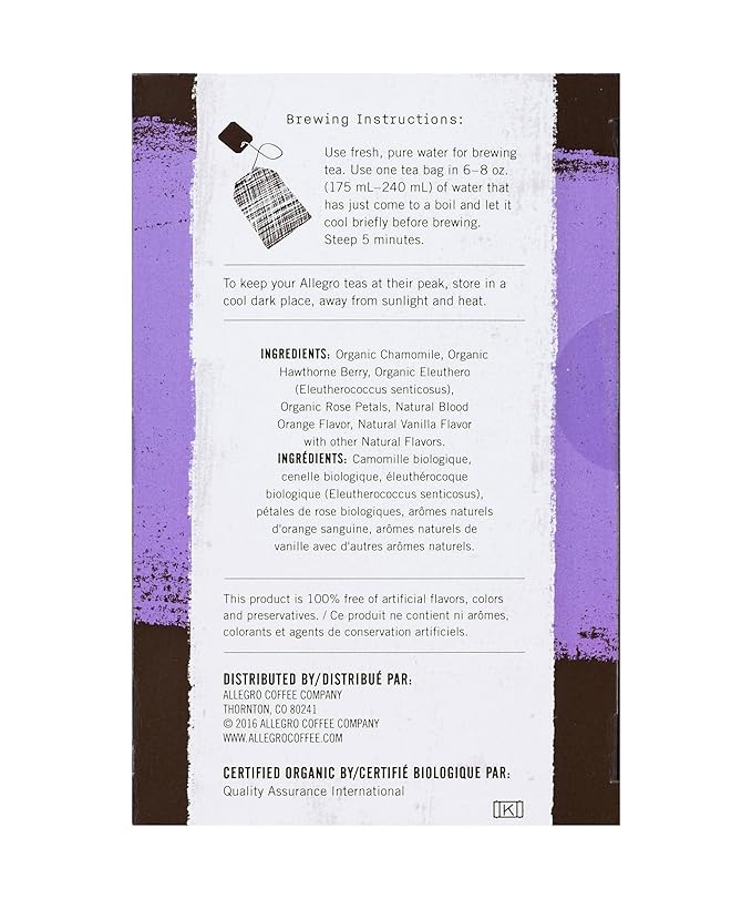 Allegro Tea, Organic Relaxing Chamomile Tea Bags, 20 ct (Pack of 2)