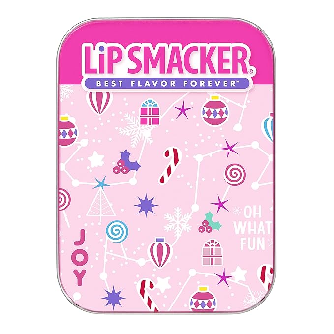 Lip Smacker Holiday Christmas 3 pcs Flavored Lip Balm Tin Original & Best (Pack of 2)