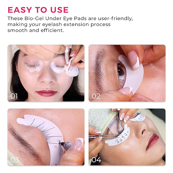 LLBA Biogel Eye Pads for Lash Extensions, Soft Sticky Under Eye Patches for Sensitive Skin, Eyelash Perm Lamination, Lash Extension Remover Supplies (10 Pairs, Style 3)